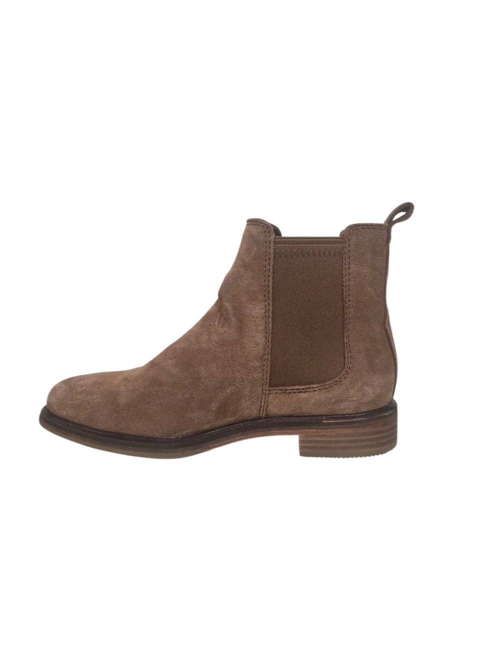 Clarks Women's Tan Suede Chelsea Boots